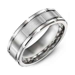 Men&#39;s Carved Symmetrical Pattern 925 Sterling Silver Wedding band - Silver Wedding Ring - Promise ring