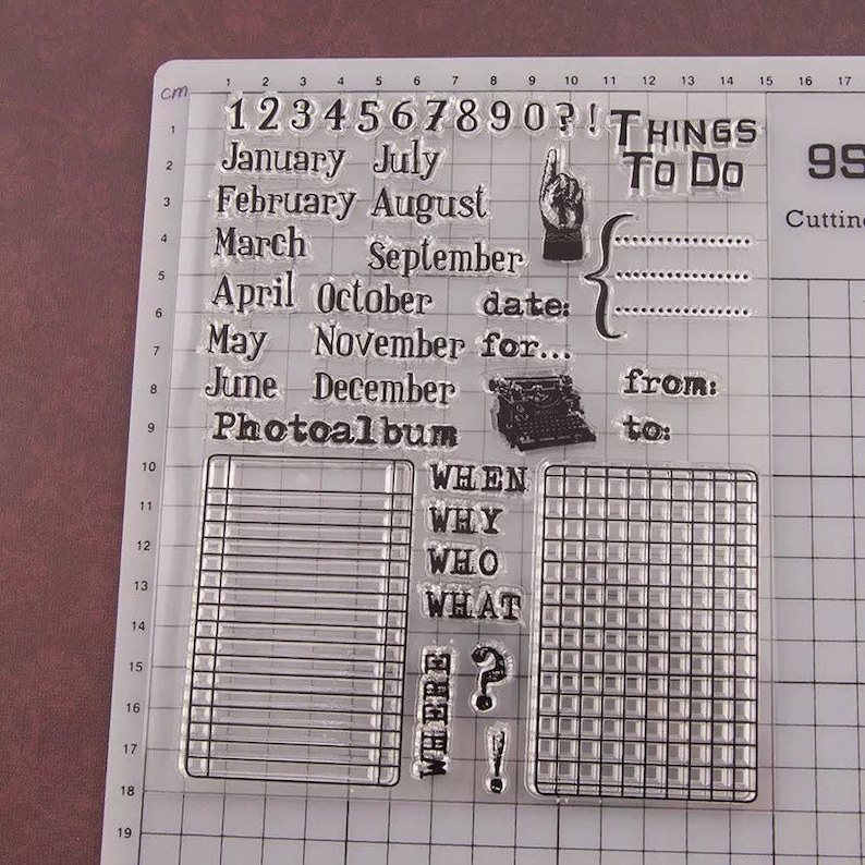 List To Do List clear stamp Months of the Year clear Stamp Monthly Calendar clear stamp date clear stamp line