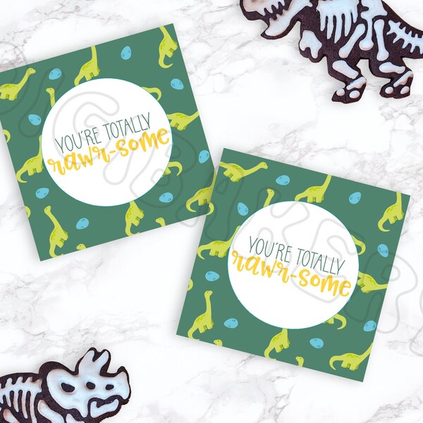 you are rawrsome SQUARE TAG,printable cookie tag,cookie box tags,printable cookie decor,instant download valentines tag,cookie box,dino-mite