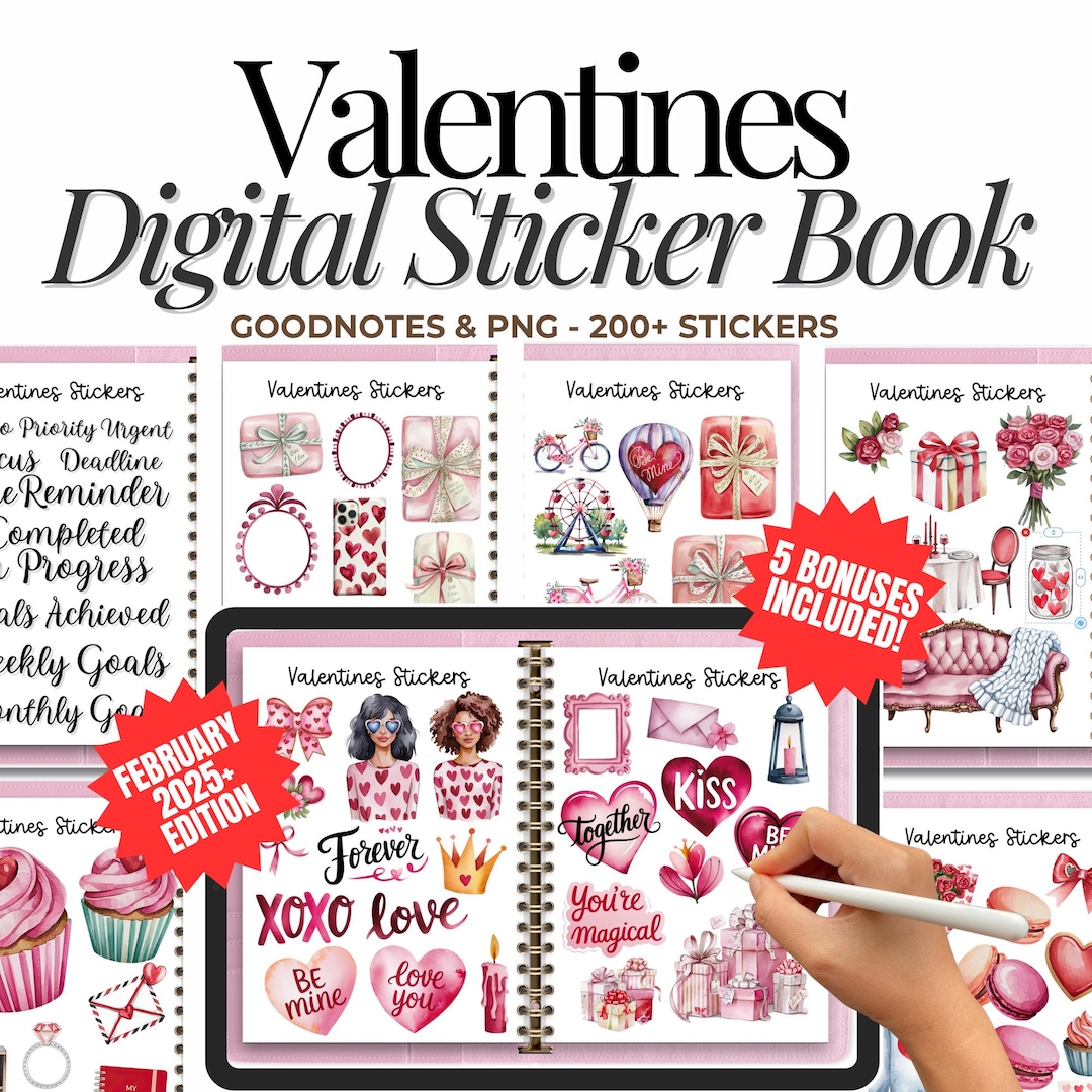 February Goodnotes Stickers, Valentines Sticker, February Stickers ...