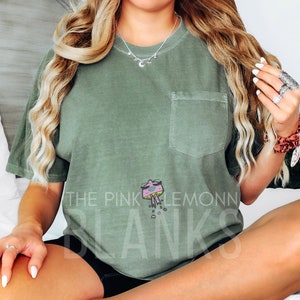 Comfort Colors T-shirt, zwaar T-shirt met zak, T-shirt met zak Comfort Colors blanco shirt met zak | 61 kleuren | 6030