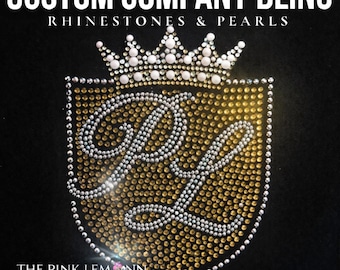 Op maat gemaakt strass-shirt, strasstenen en parels-T-shirt