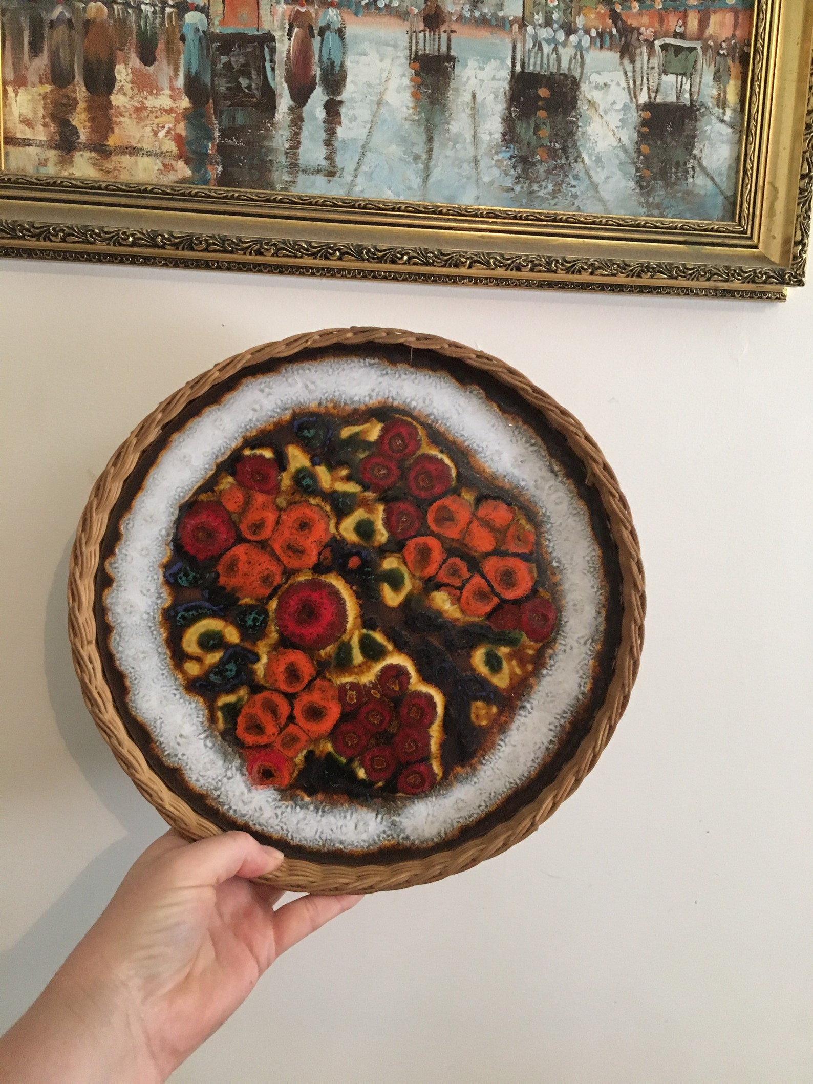 Round ceramic tile tray trivet Etsy