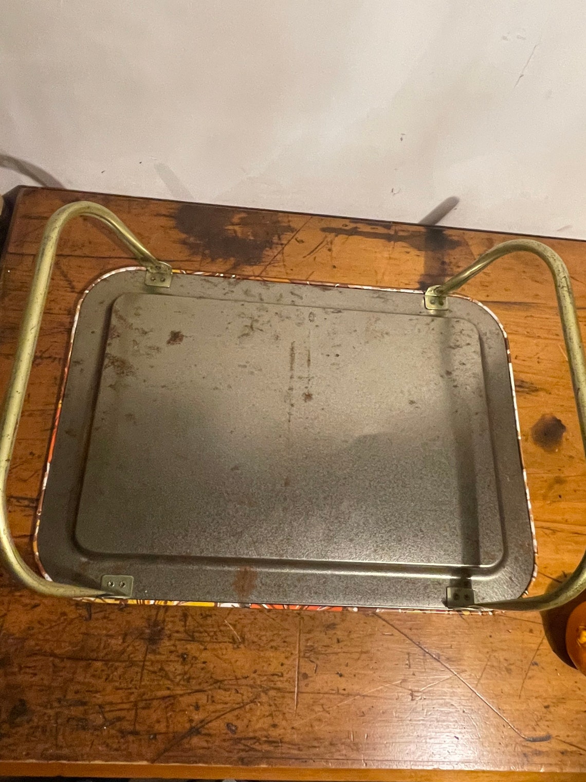 Vintage metal TV tray on stand Etsy