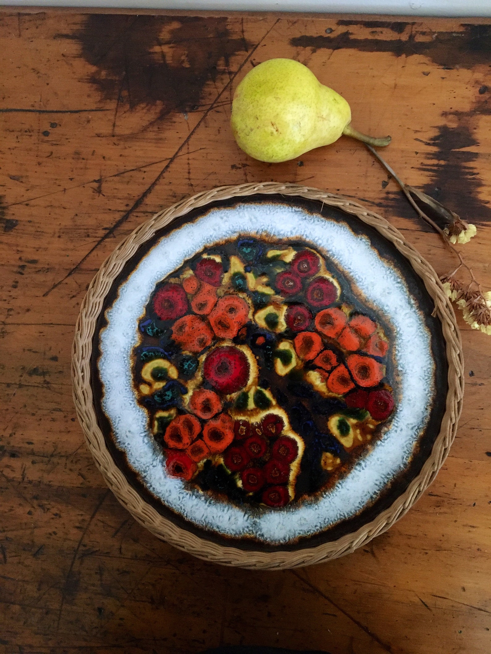 Round ceramic tile tray trivet Etsy