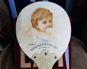 1800's Dingman Soap Co - Buffalo NY - Antique Hand Fan