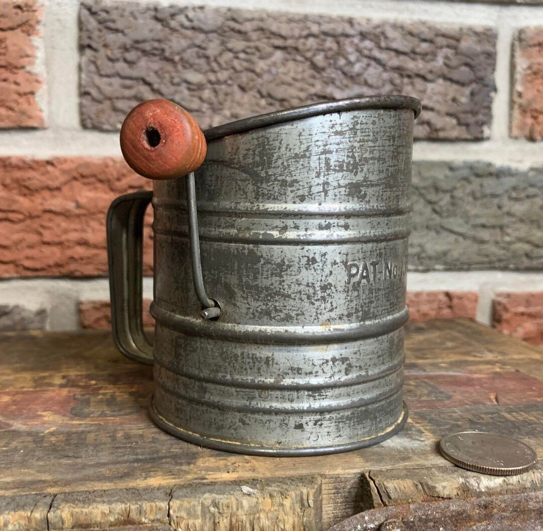 Small Antique Flour Sifter Rustic Kitchen Antique Etsy