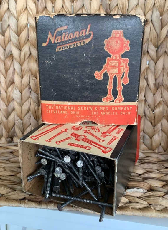 National Screw & Mfg Company Wood Screw Nail Box - Cleveland Los