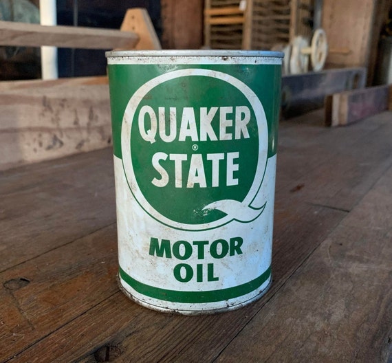 Quaker State Motor Oil Can 1 Quart Vintage Gas and Oil Etsy