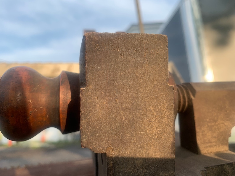 Vintage Screw Arm Wood Plane Antique Woodworking Tool No A Howland /& Co 88 NY Plow Plane