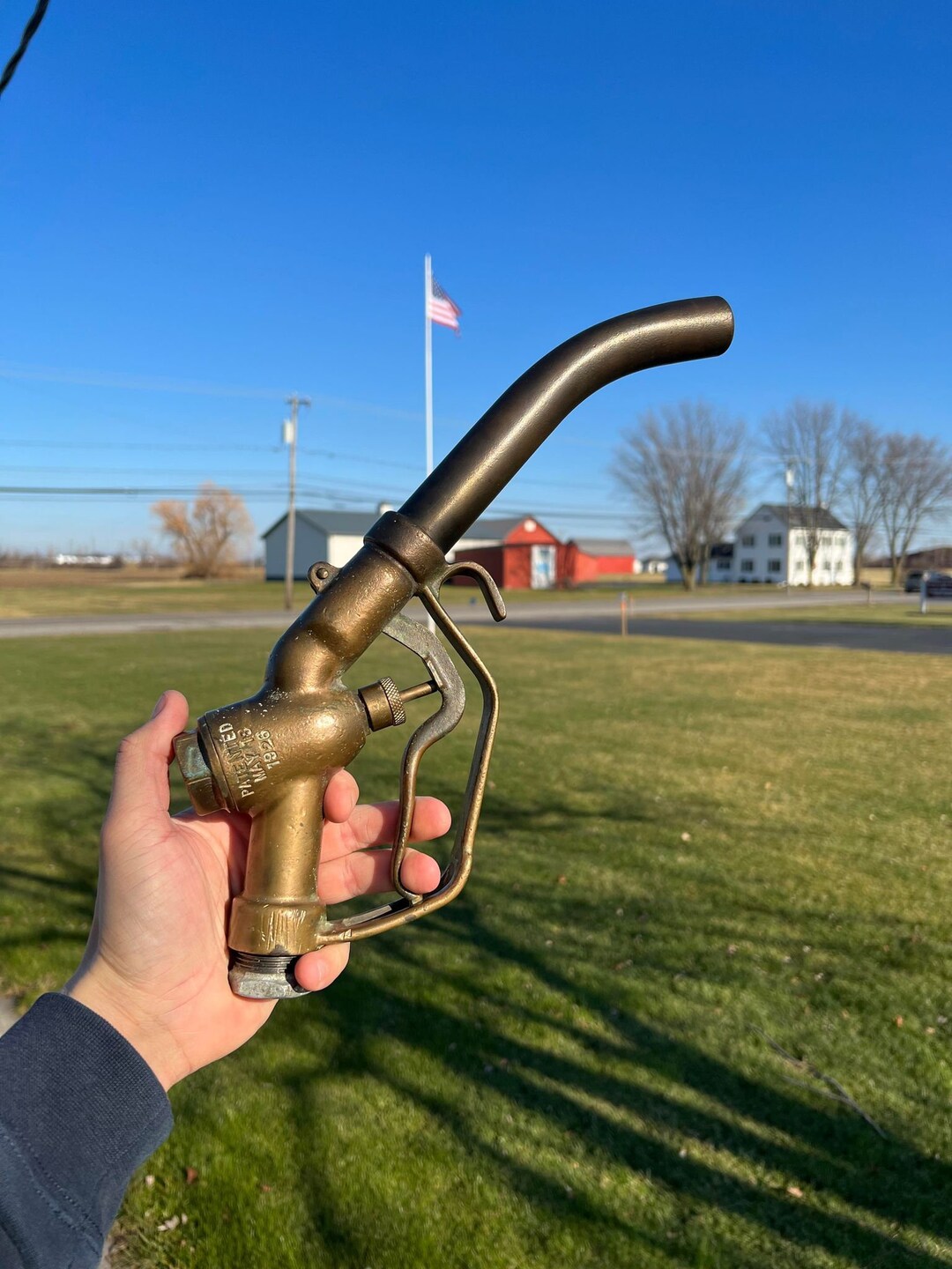 Antique Brass Buckeye Gas Pump Nozzle Patent May 8 926 Etsy