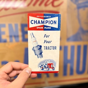 Vintage Champion Spark Plugs Advertising Brochure - Farm Tractor Graphics - Gas and Oil Petroliana