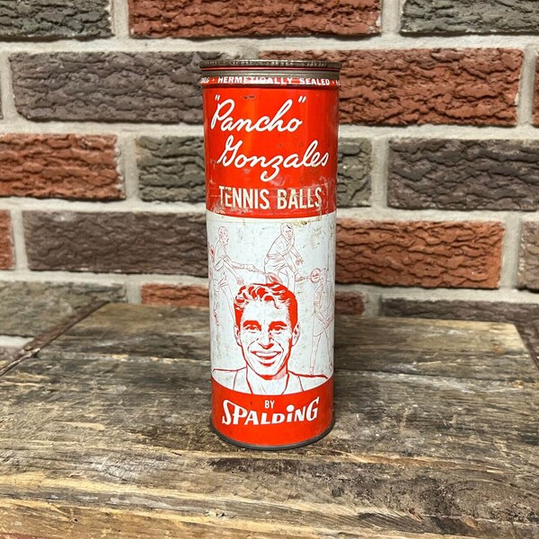 Ancienne Canette Balles Tennis Spalding Pancho Gonzales – Non Ouverte