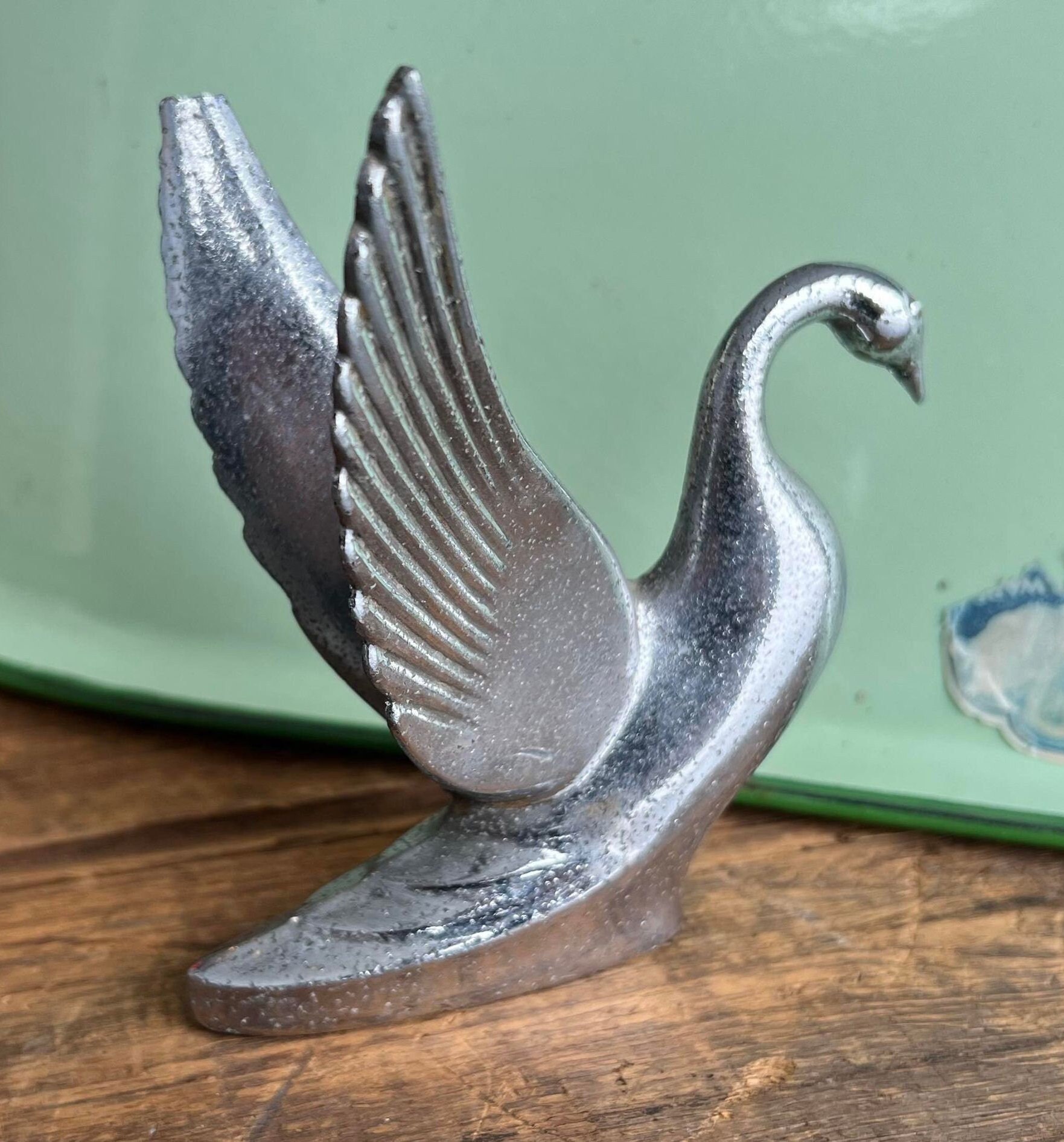Antique Swan Chrome Hood Ornament - Vintage Automobilia - Antique