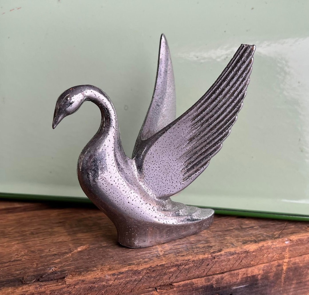 Antique Swan Chrome Hood Ornament Vintage Automobilia - Etsy