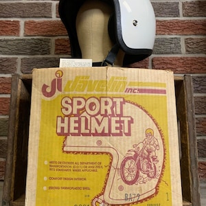 Vintage 1970&#39;s Javelin Sport Motorcycle Helmet - Original Box - Universal Size