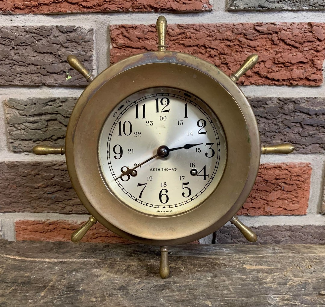 Antique Seth Thomas Ship Wheel Clock - Thomaston Connecticut