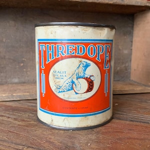 Thredope 1 Pint Seal Can - The Coleman Co Everett Mass - Vintage Advertising Graphics - Sealit Tite As A Drum