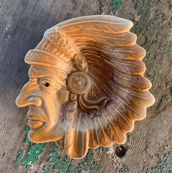 Native American Ashtray アメリカン　ビンテージ　灰皿 Vintage Indian Head Ashtray - Made in Occupied Japan