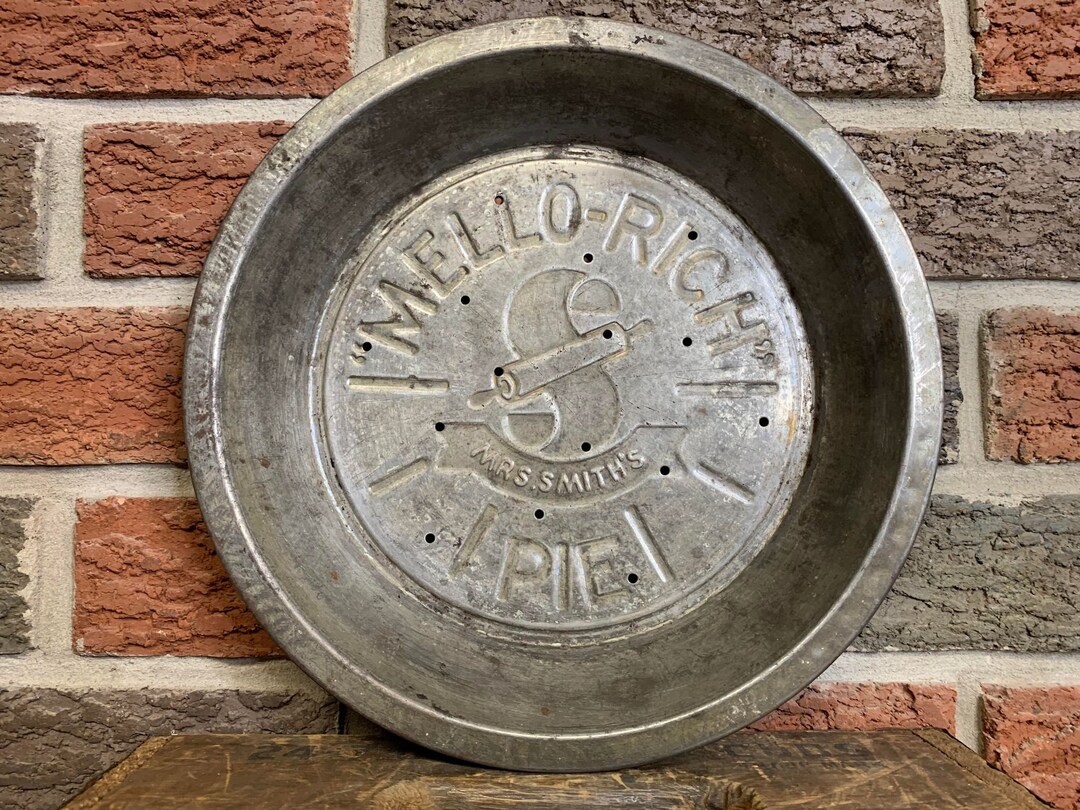 Mrs. Smith's Mellorich Pie Tin Vintage Advertising Rustic Farmhouse
