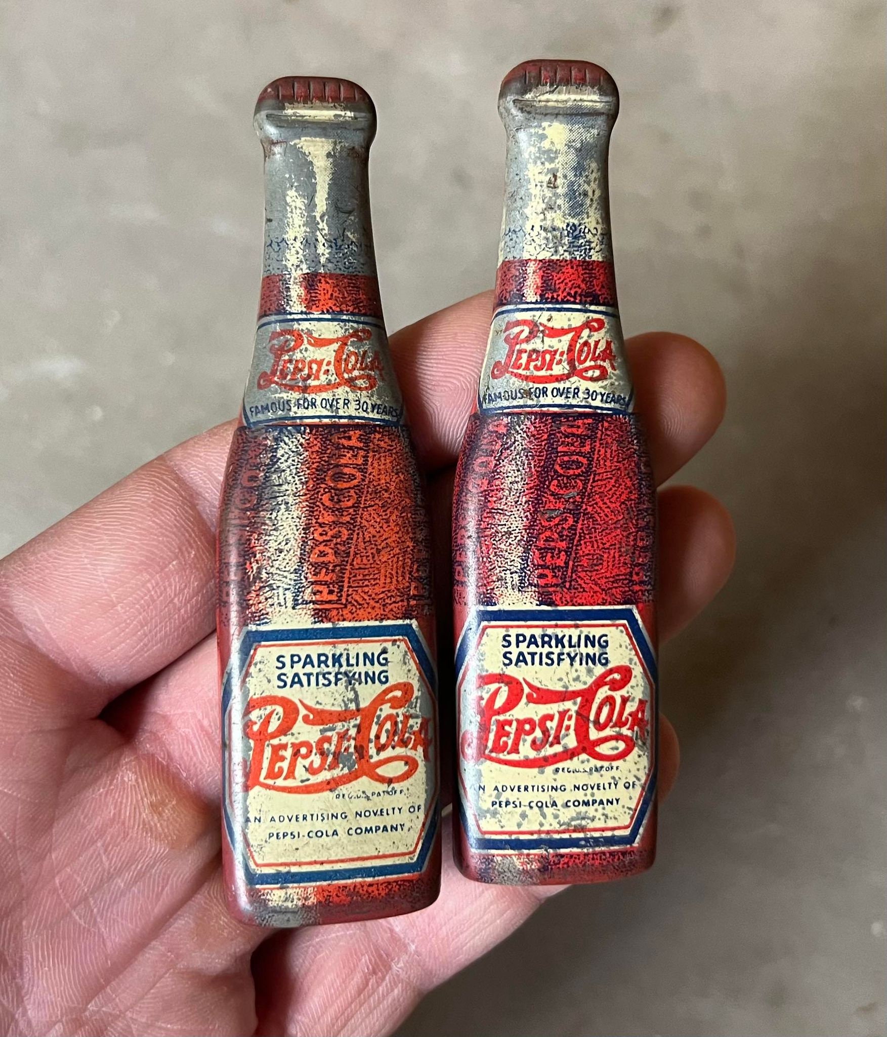 Pepsi Cola Double Dot Antique Advertising Tin Bottle Openers Early