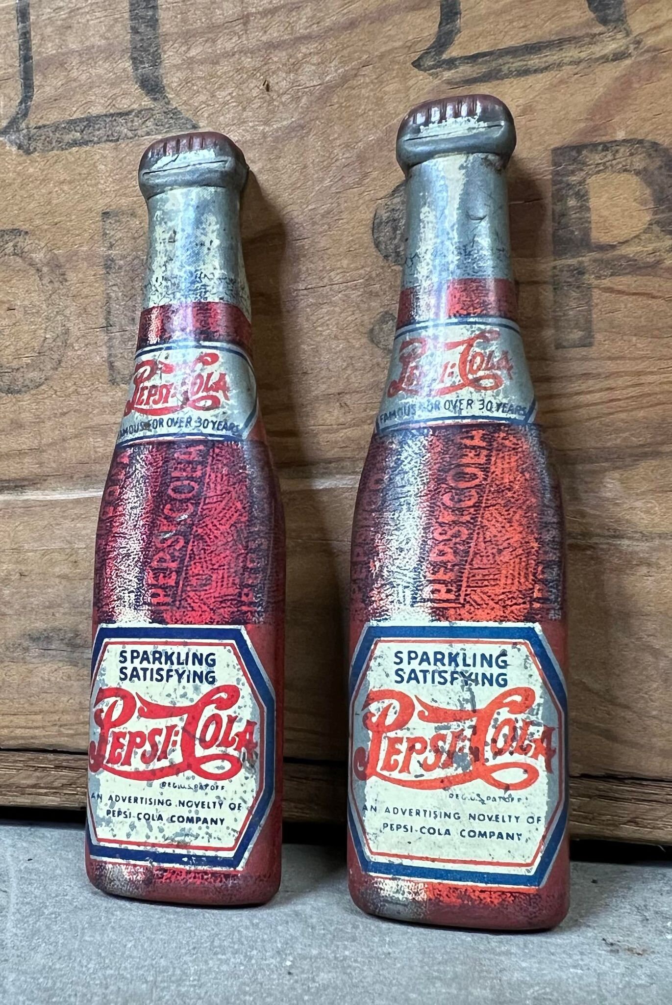 Pepsi Cola Double Dot Antique Advertising Tin Bottle Openers Early
