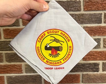 Camp Scout Haven Greater Niagara Frontier Troop Leader Neckerchief - Vintage BSA - Boy Scouts Cub Scouts Memorabilia
