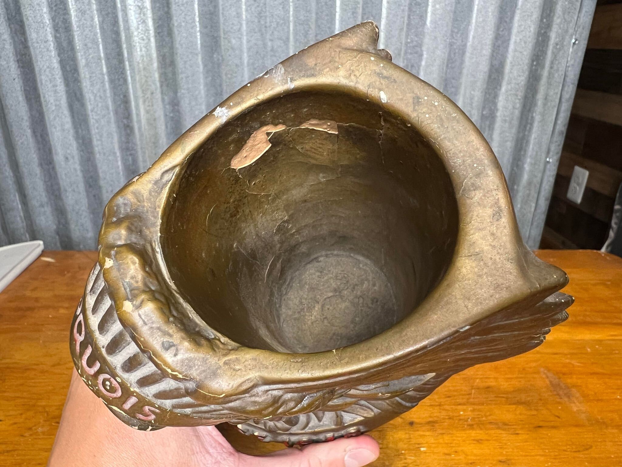 RARE Iroquois Indian Head Beer Foam Scraper Bar Storage Caddy - Antique ...