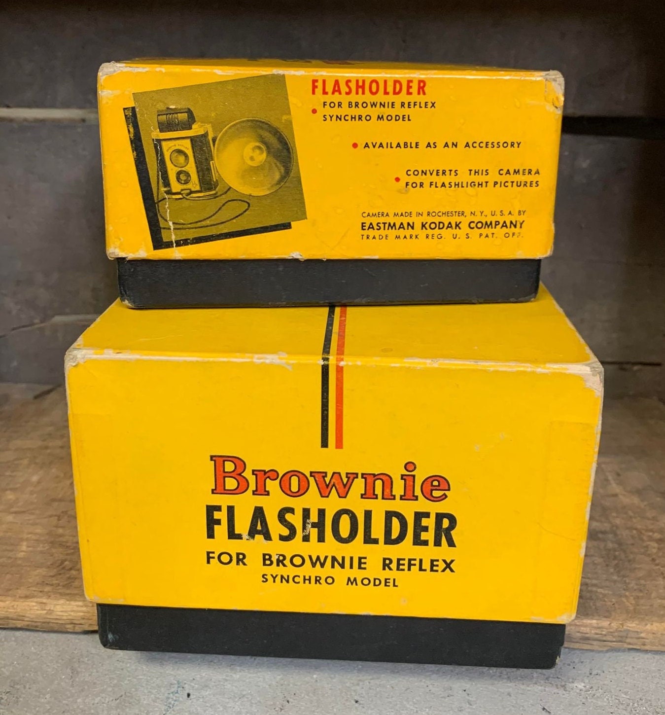 Vintage Kodak Brownie Reflex Synchro Model Camera AND Flashholder