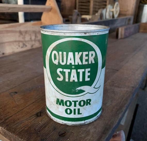 Quaker State Motor Oil Can - 1 Quart - Vintage Gas and Oil