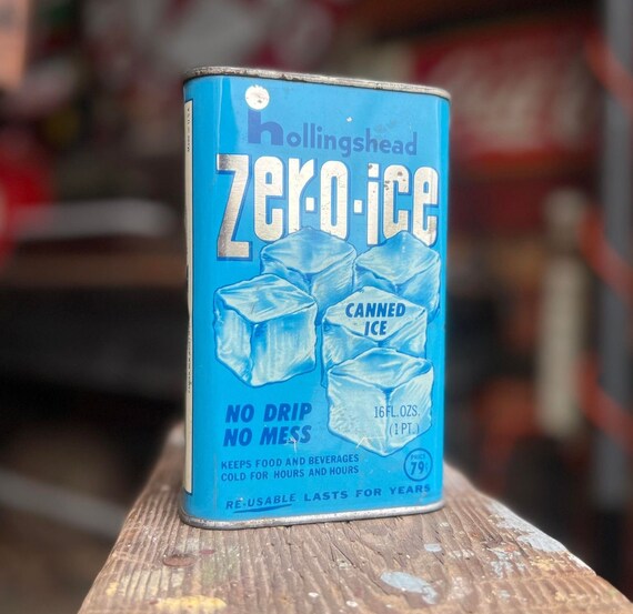 Hollingshead Zer-o-ice - Canned Ice Antique Advertising Tin
