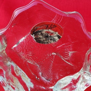 Murano Art Glass Angel Fish Relief Sculpture Designed by M Valenti for Casa Elite - Italian Clear Glass - Made in Italy Art Glass