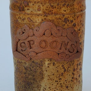 Russell Hamamoto Northwest Washington Studio Pottery Hand Thrown Stoneware Canister Vase - Kitchen Spoon Holder - Tacoma WA Potter