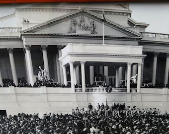 1941 Fanklin D Roosevelt and Henry Wallace Inaguration Panoramic Photo Washington DC
