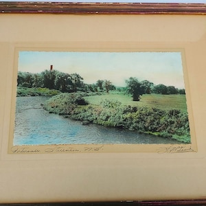 Norman McLeod Framed Vintage Tinted Photo - Intervale River Stellarton Nova Scotia Canada - Signed