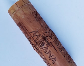 Disney Theme Park Moana Polynesian Tiki Style Sipper Cup - Bamboo Design - Screw On Lid With Straw - Several Polynesian Designs