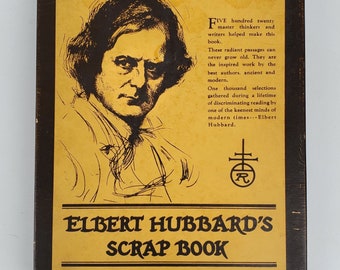 Early Elbert Hubbard Scrapbook In Original BOX - Leather Embossed Cover - Dated 1923 - Very Clean Copy - The Roycrofters - 235 pgs