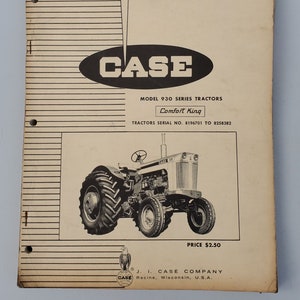 1966 Case Comfort King Model 930 Series Farm Tractor Parts Catalog A901 - Detailed Parts Diagrams - Parts Listings - 138 Pgs