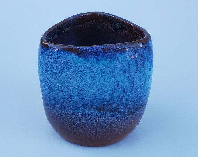 Ken and Barbara Mcdonald Studio Pottery Gatlinburg TN Blue Drip Glaze