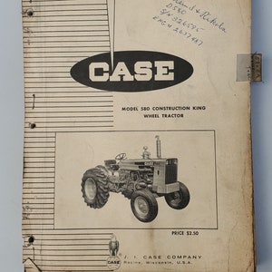 1968 Case Farm Tractor Model 580 Construction King Wheel Tractor Parts Catalog - No 971 - 189 Pgs - Diagrams - Parts Lists