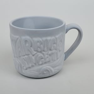 Starbucks Embossed Mermaid Design Coffee Mug - Starbucks Since 1971 Motif - 12 Ounces - Loop Handle - 3.375&quot;