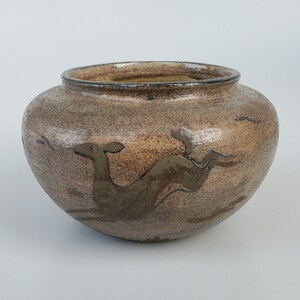 Sylvia Clise Duryee Decorated Northwest Studio Pottery Bowl - Jumping Deer Design - 1950's era - Student of UW Professor Paul Bonifas - 6"