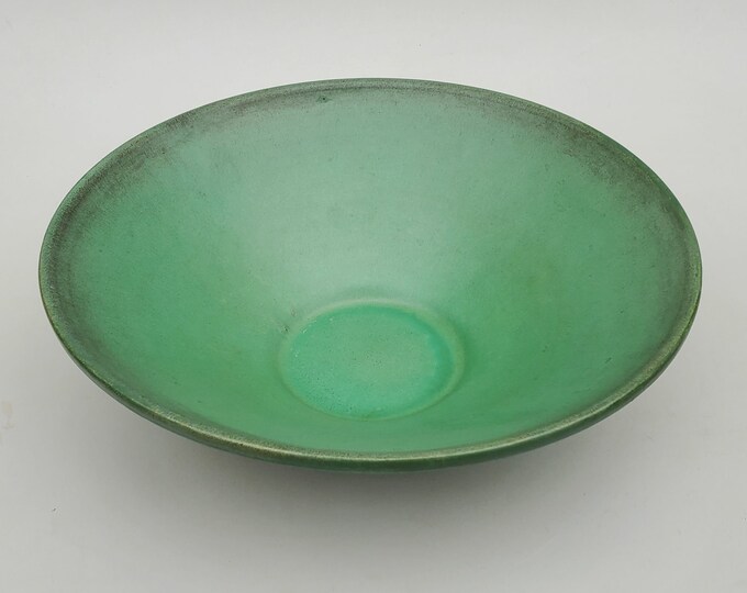 Early Catalina Island Pottery Large Descano Green Flaring Bowl Avalon