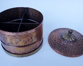 Early Craftsman Studios Hammered Copper Humidor 511 Laguna Beach California Anvil Mark