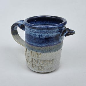 Gordon Harkinson Northwest Studio Pottery - Whimsical Motto Mug - All My Children Cup No 3 - Edmonds Washington Potter - 1984