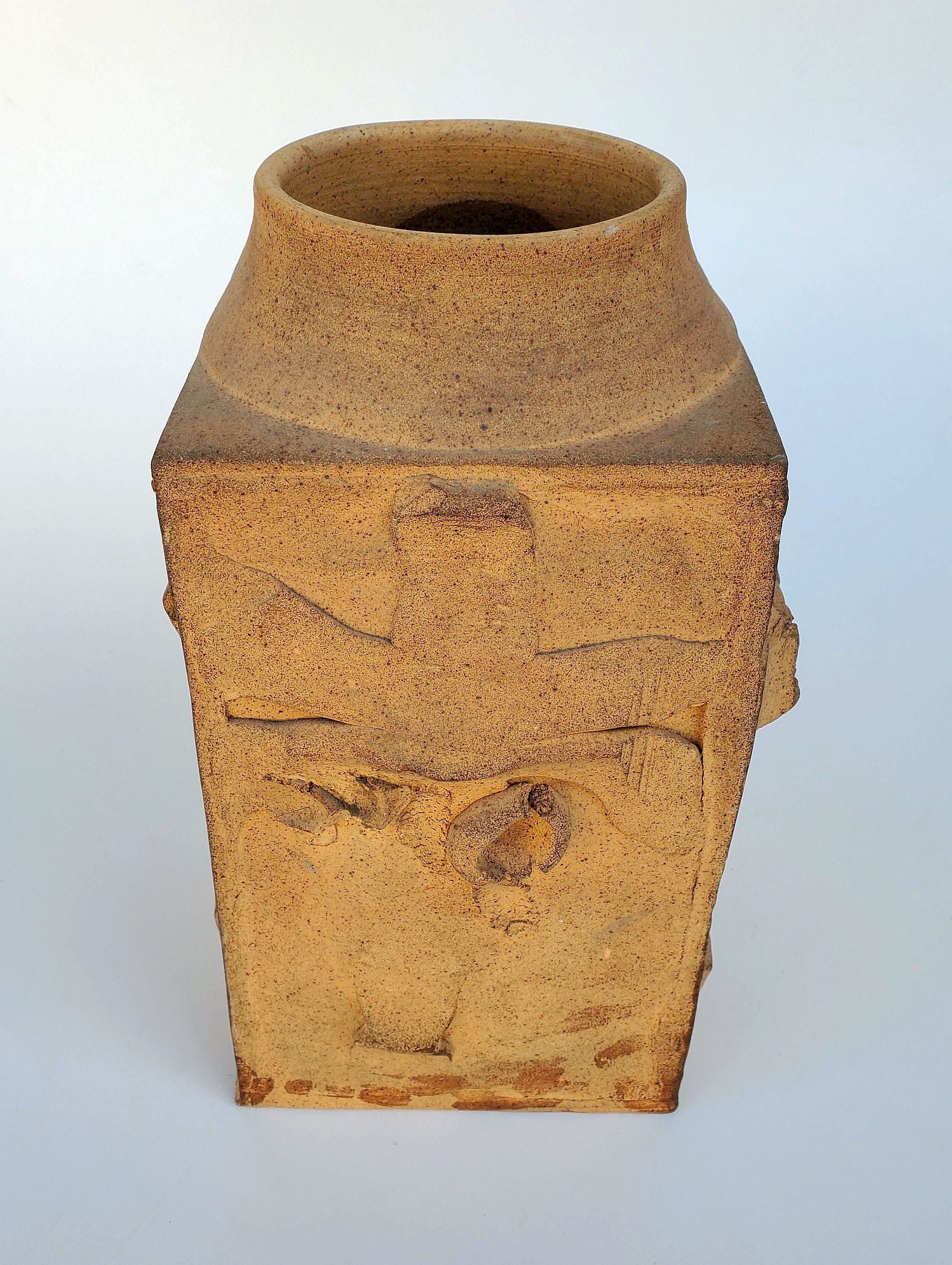 Larry Calhoun MFA Ohio Studio Pottery Large Brutalist Slab Etsy España