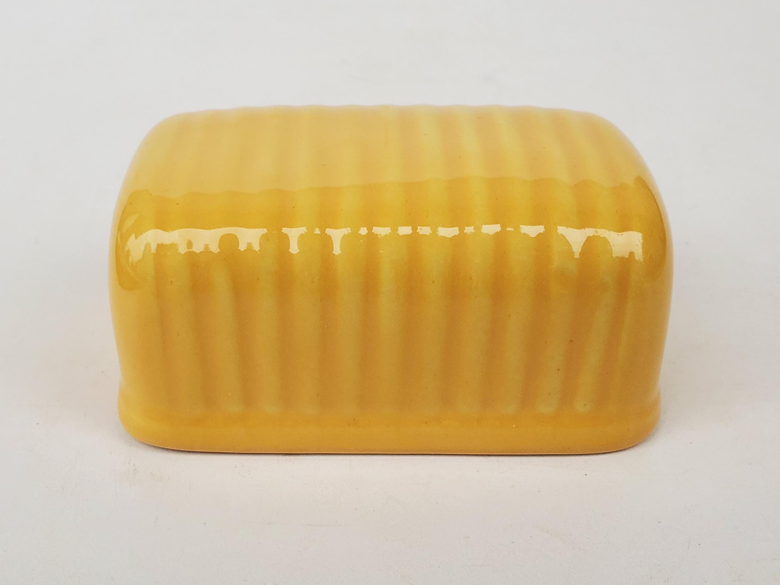 Bauer Pottery Los Angeles Yellow Replacement Butter Lid - Ringware Style Design - 4.75"