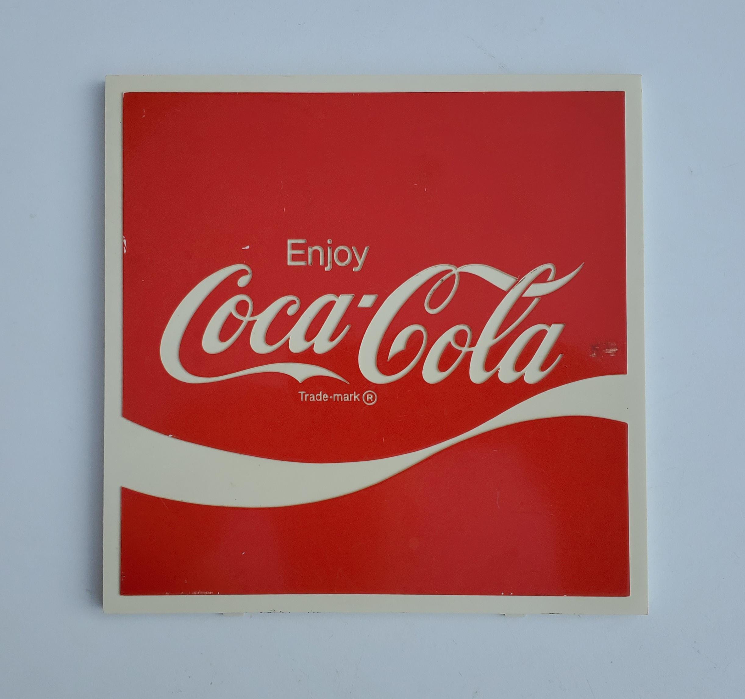 Coca-Cola オーバル型サイン非売品 昭和レトロ　80年代　希少 Vintage Coca Cola Clock Face Plate: KCS Industries Plastic Insert