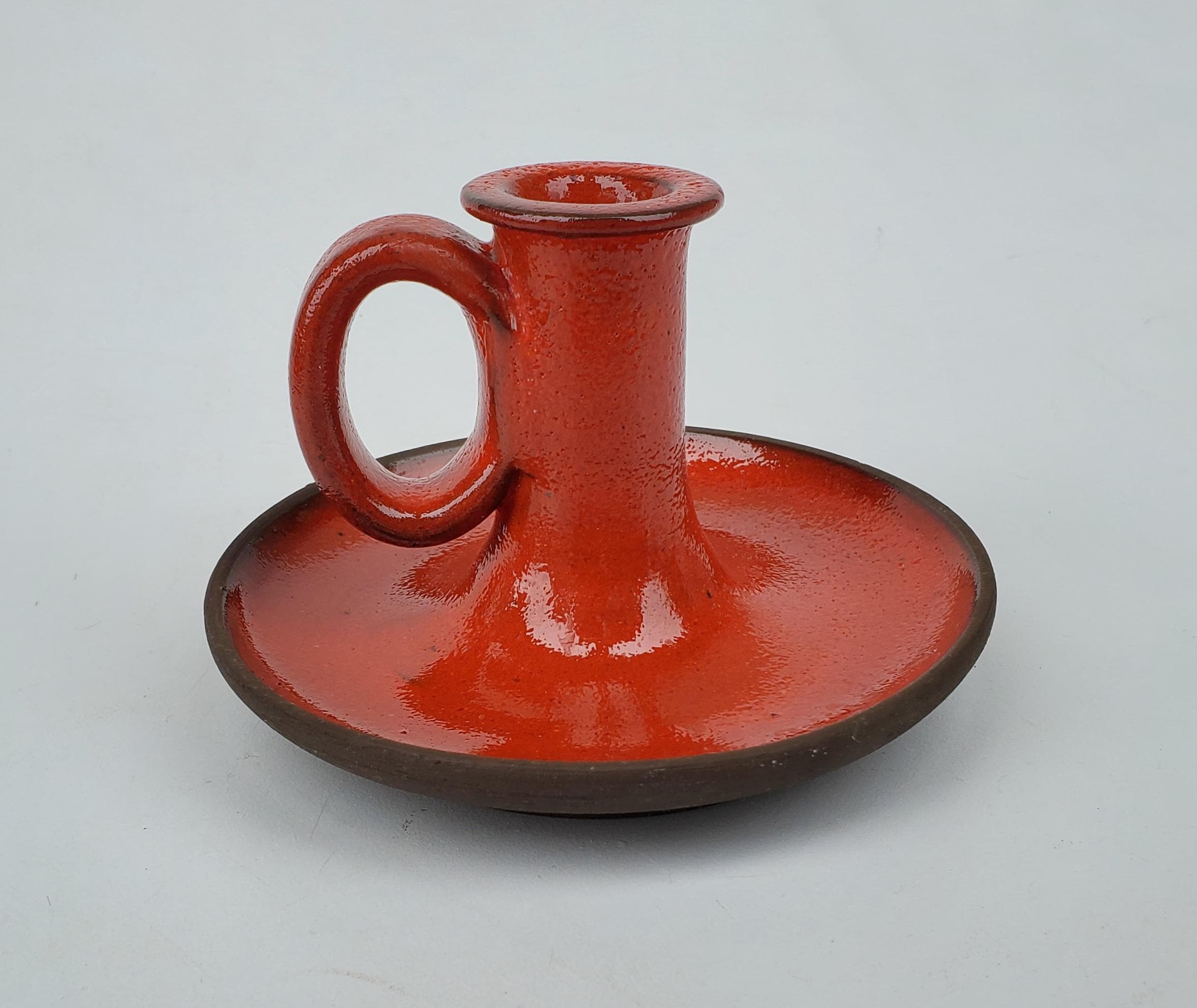 Abbednaes Danish Pottery Candlestick - Made in Denmark - Bright
