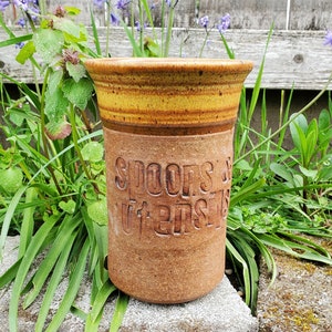 Donna Tousley Studio Pottery Vase - Hand Thrown Kitchen Spoon And Utensil Vase - Vashon Island Washington Potter